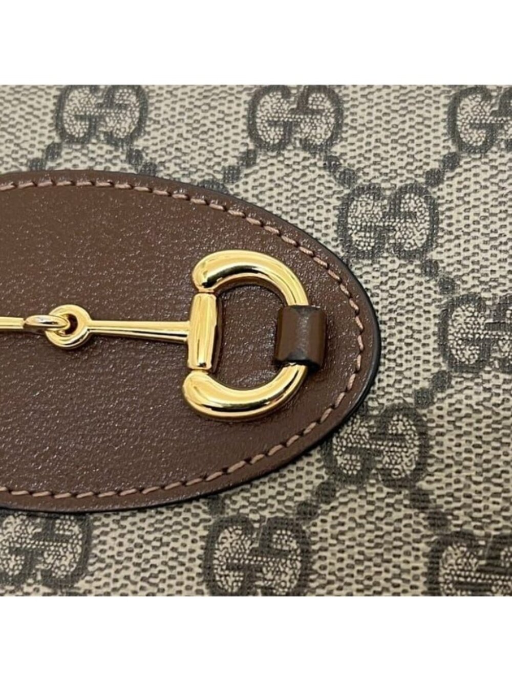 Gucci Zip Around Wallet Beige Brown Horsebit Leather GG Canvas Zipper - Picture 9 of 10